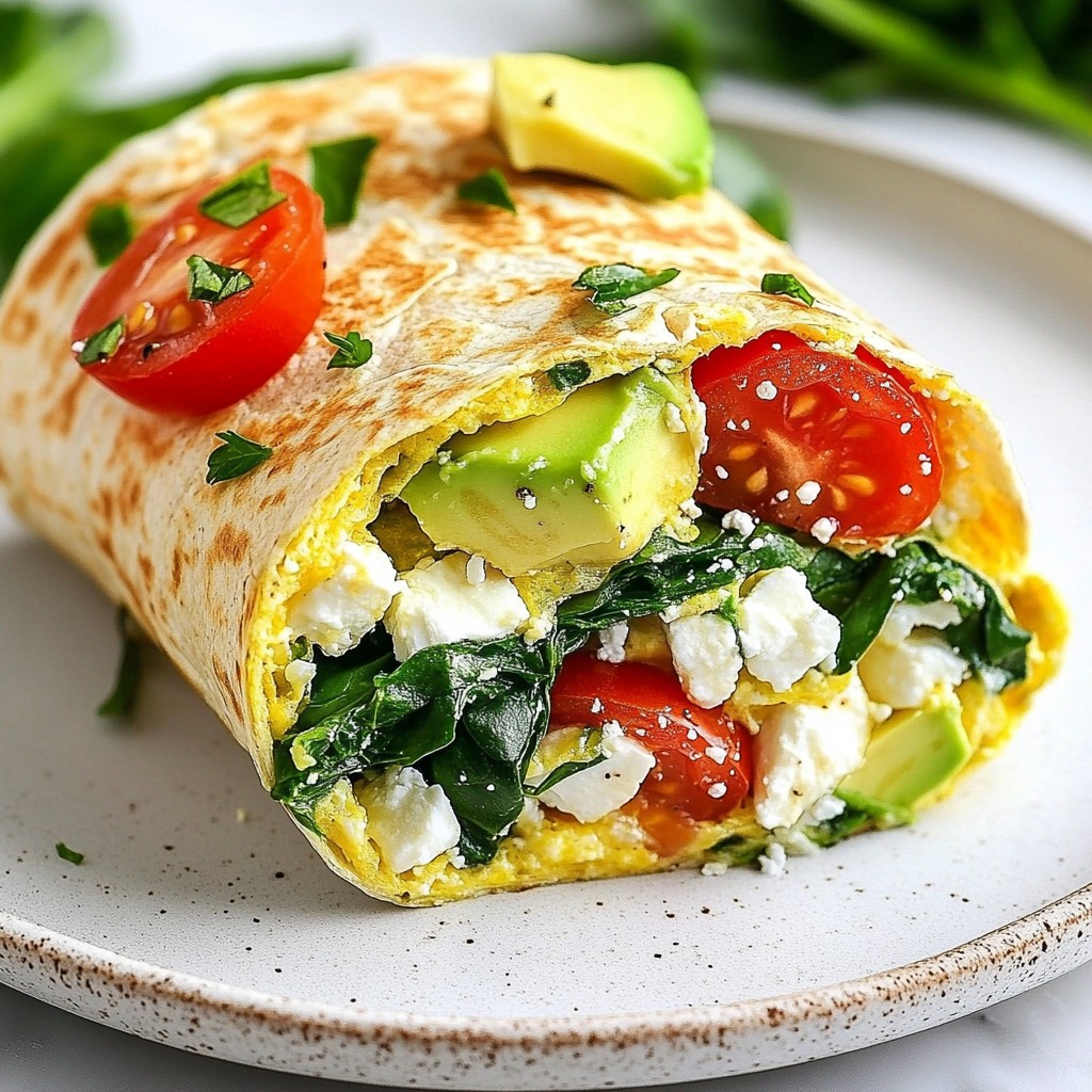 Quick Breakfast Spinach and Feta Frittata Wraps Delight