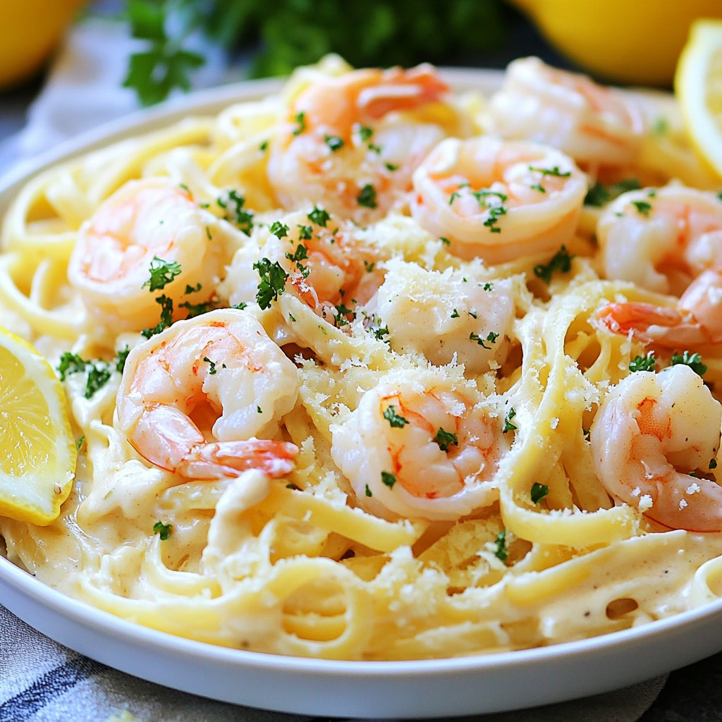 Creamy Shrimp Fettuccine Alfredo Simple and Tasty Dish