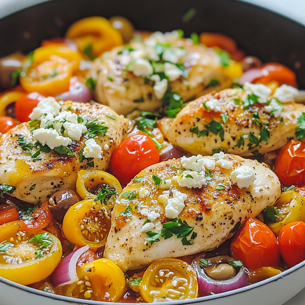 Lemon Feta Greek Chicken Skillet Quick and Tasty Meal