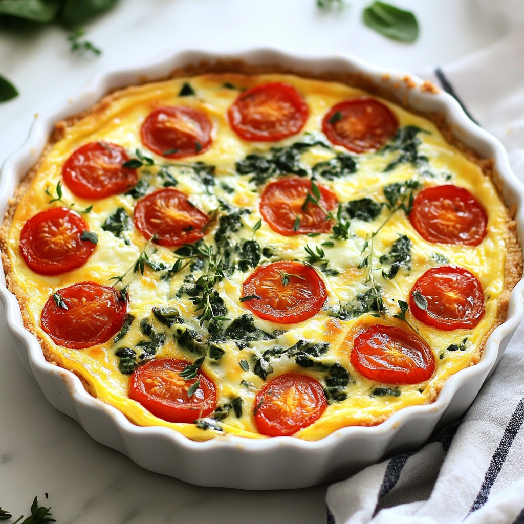 Cottage Cheese Spinach Crustless Quiche Quick Recipe