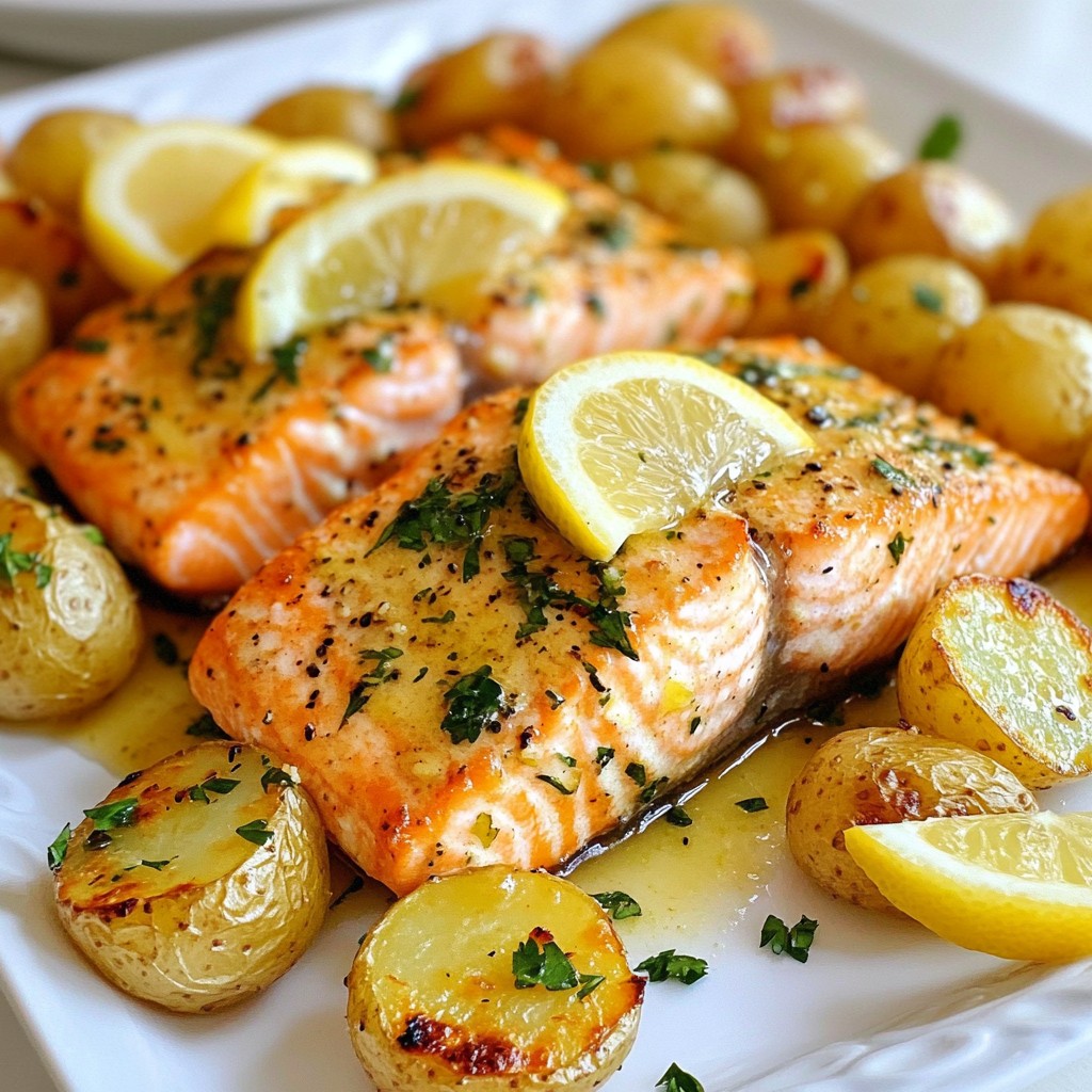 Lemon Butter Salmon with Crispy Potatoes Delight