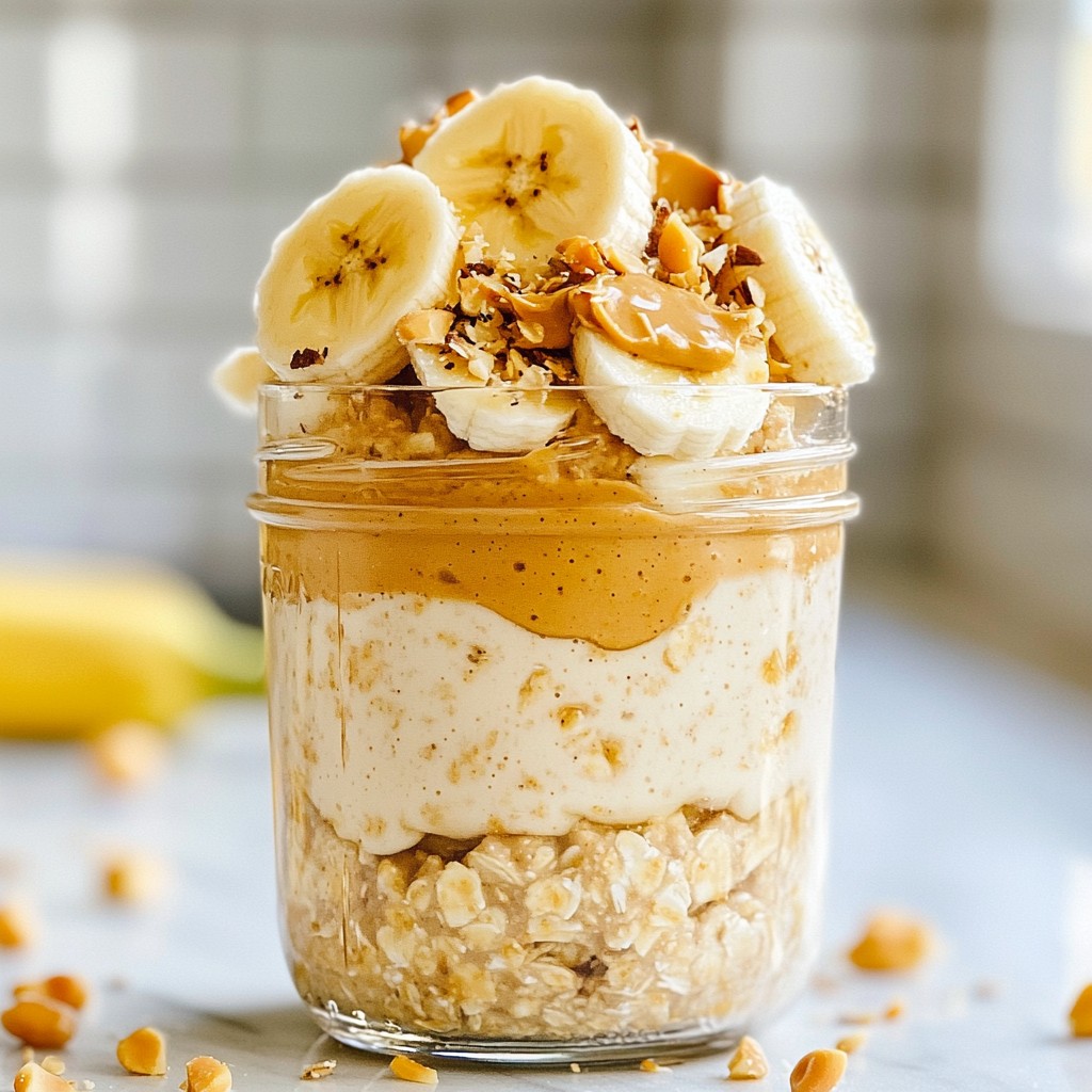 Overnight Breakfast Peanut Butter Banana Oats Delight