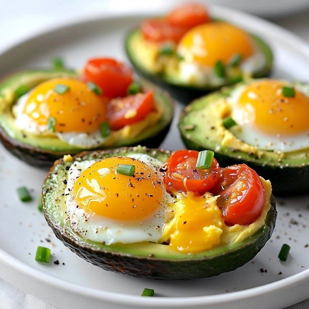 Quick Breakfast Avocado and Tomato Egg Cups Recipe