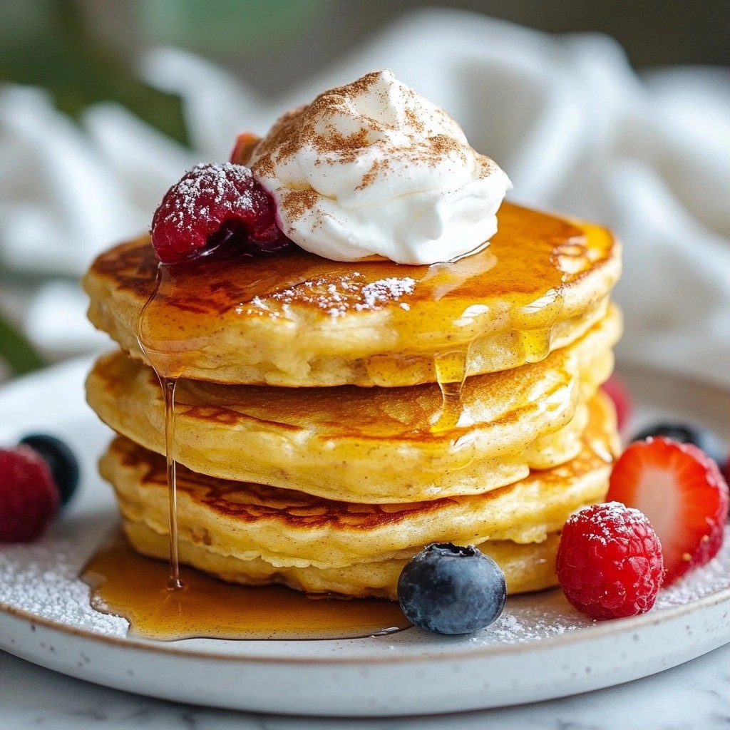 Fluffy Breakfast Cinnamon Spice Pancakes Delight
