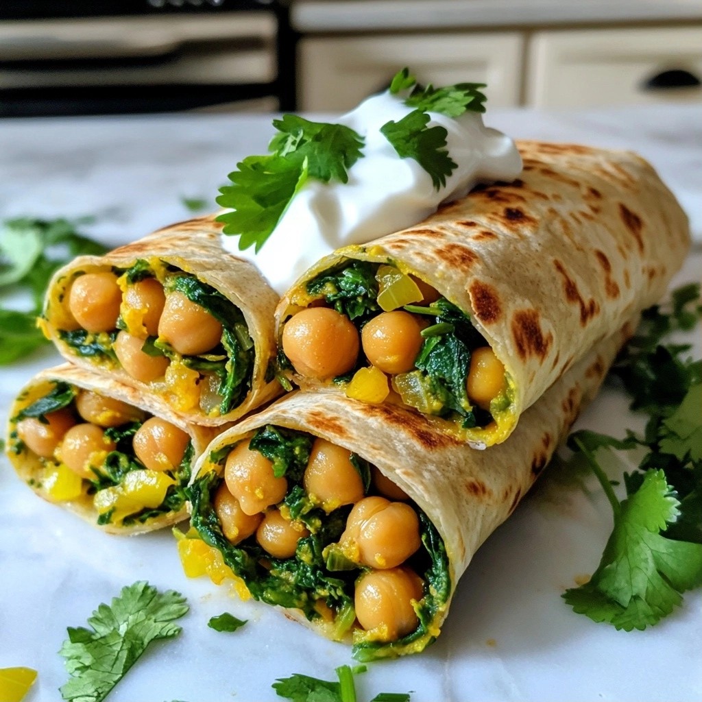 Savory Breakfast Chickpea and Spinach Wraps Recipe