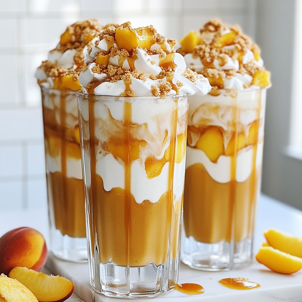 Caramel Peach Cobbler Iced Coffee Refreshing Treat