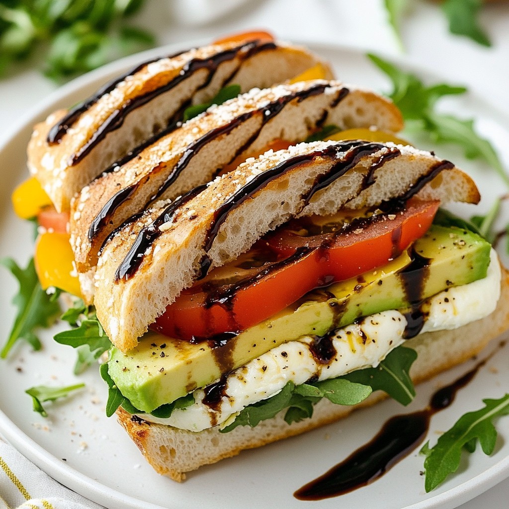 Gourmet Ciabatta Sandwich Delightful Flavor Combo