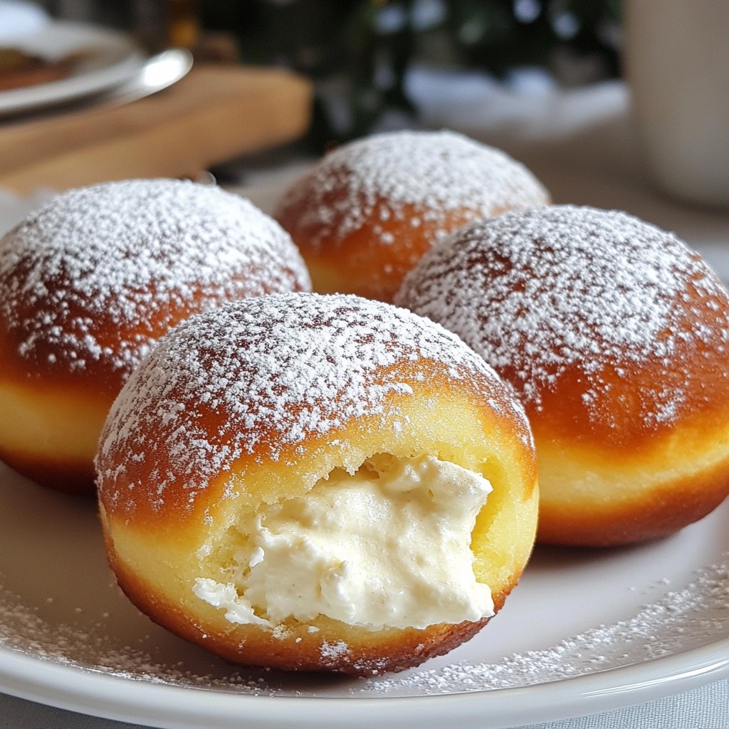 Italian Cream Bomboloni Doughnuts Rich and Fluffy Treat