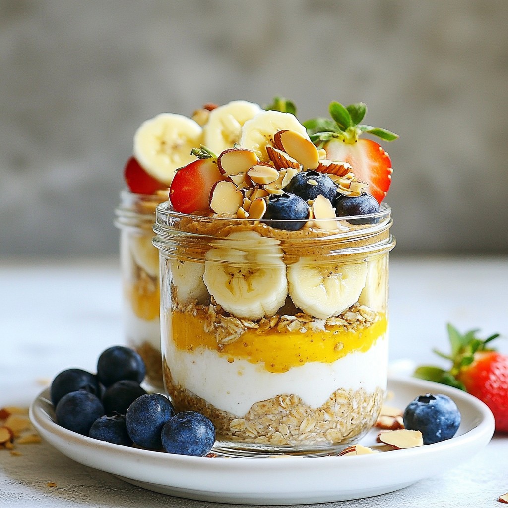 Overnight Breakfast Oats with Almond Butter Delight