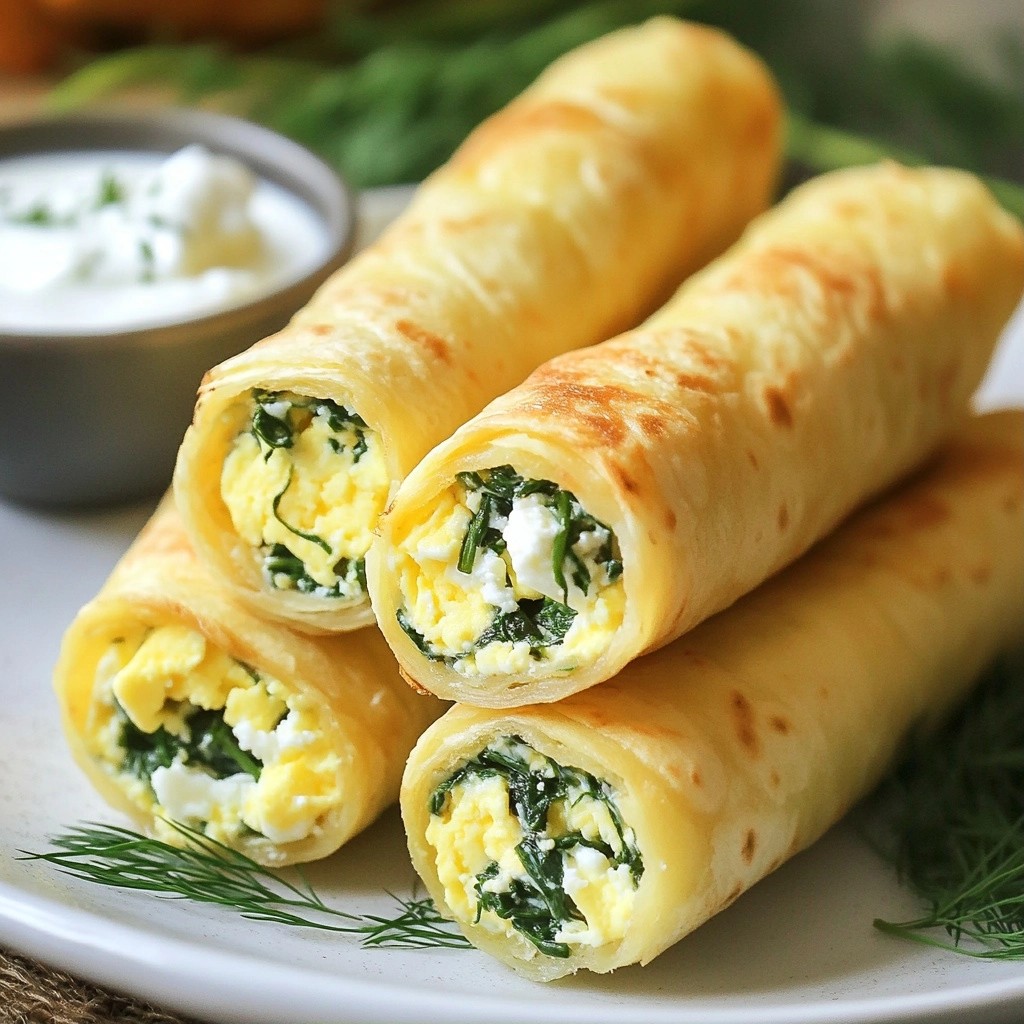Herbed Morning Spinach and Egg Roll-Ups Delight