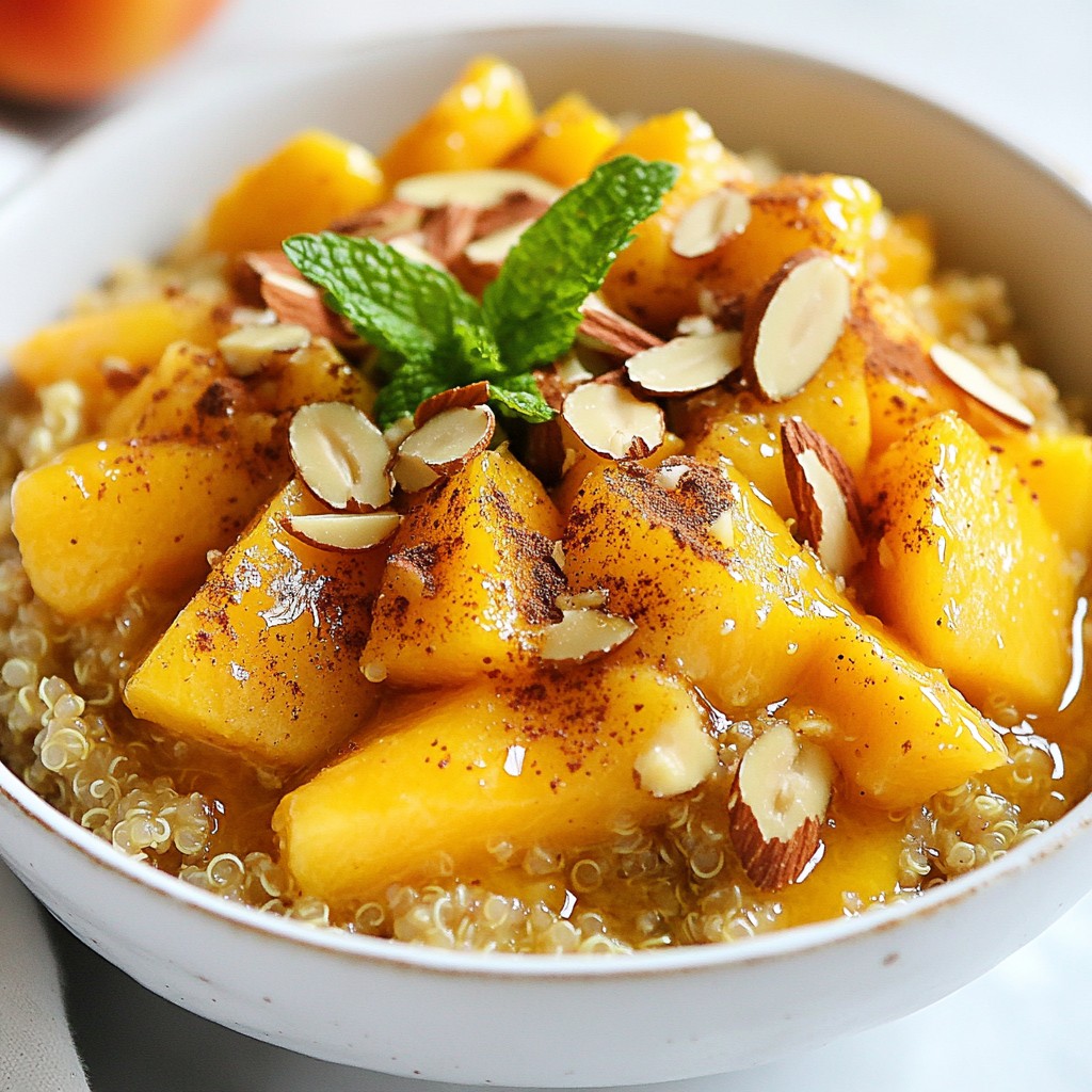Overnight Breakfast Peach and Almond Quinoa Delight