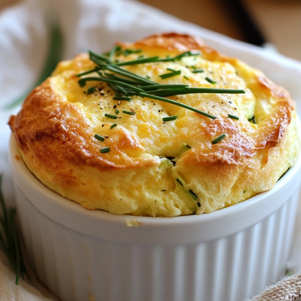 Savory Brunch Zucchini and Cheese Soufflé Delight