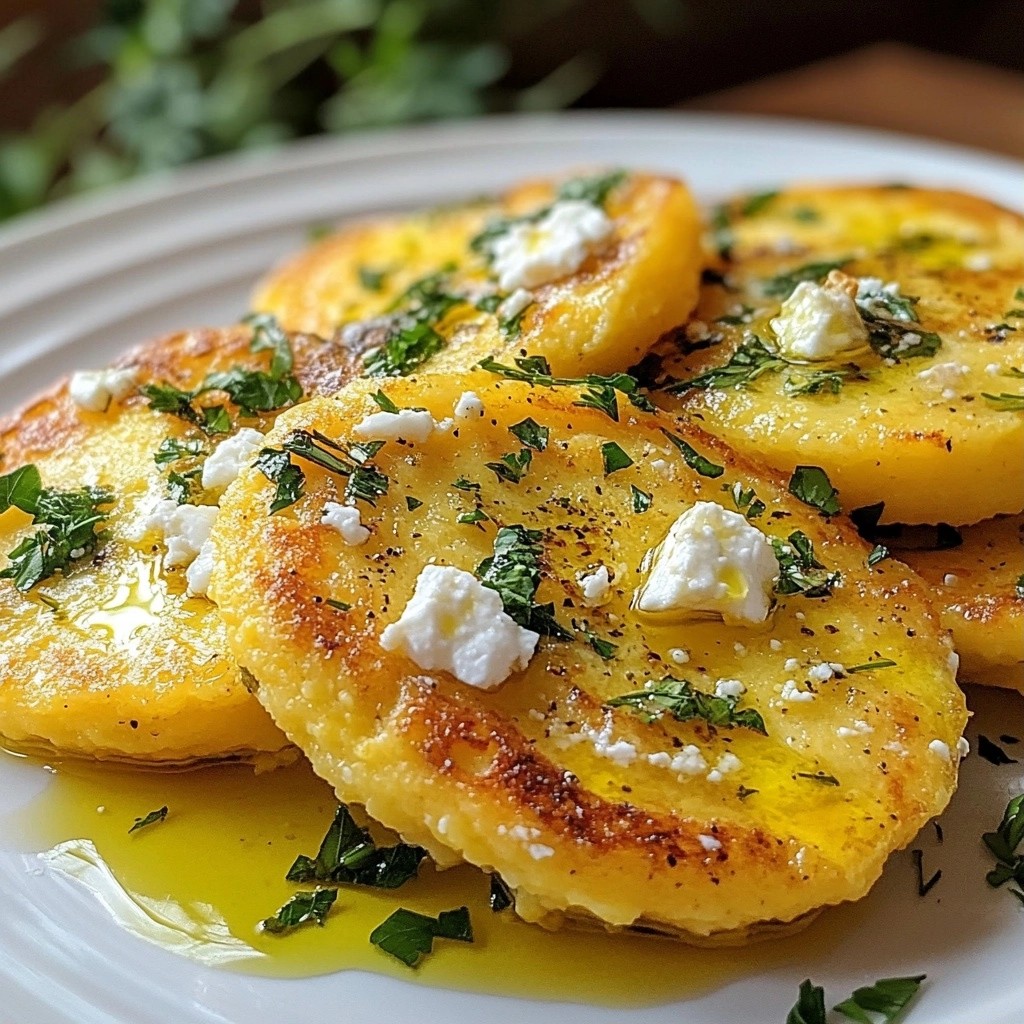 Crispy Brunch Herb and Cheese Polenta Cakes Recipe