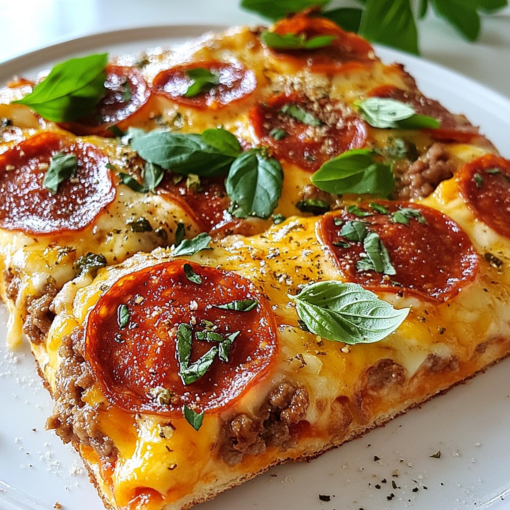 Hamburger Sausage Pepperoni Pie Tasty and Easy Recipe