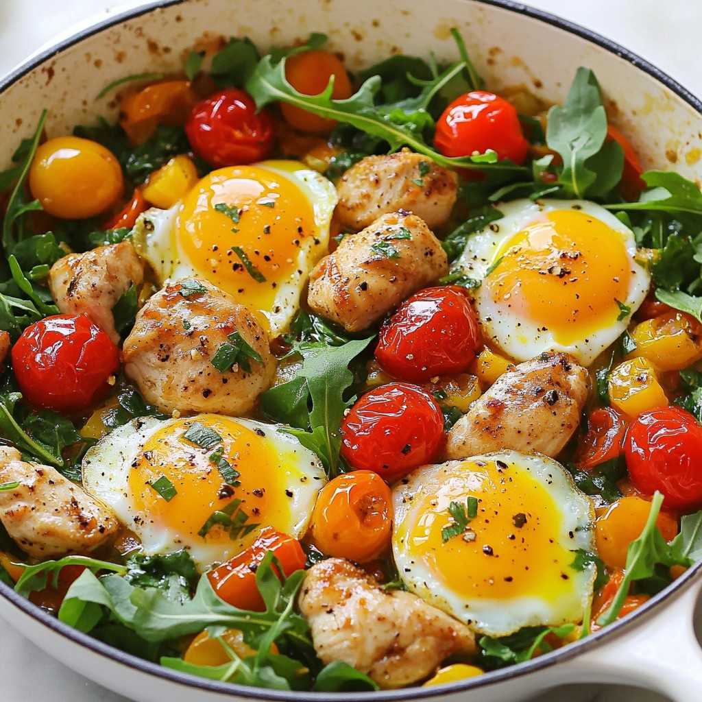 Savory Brunch Herb Chicken and Egg Skillet Delight