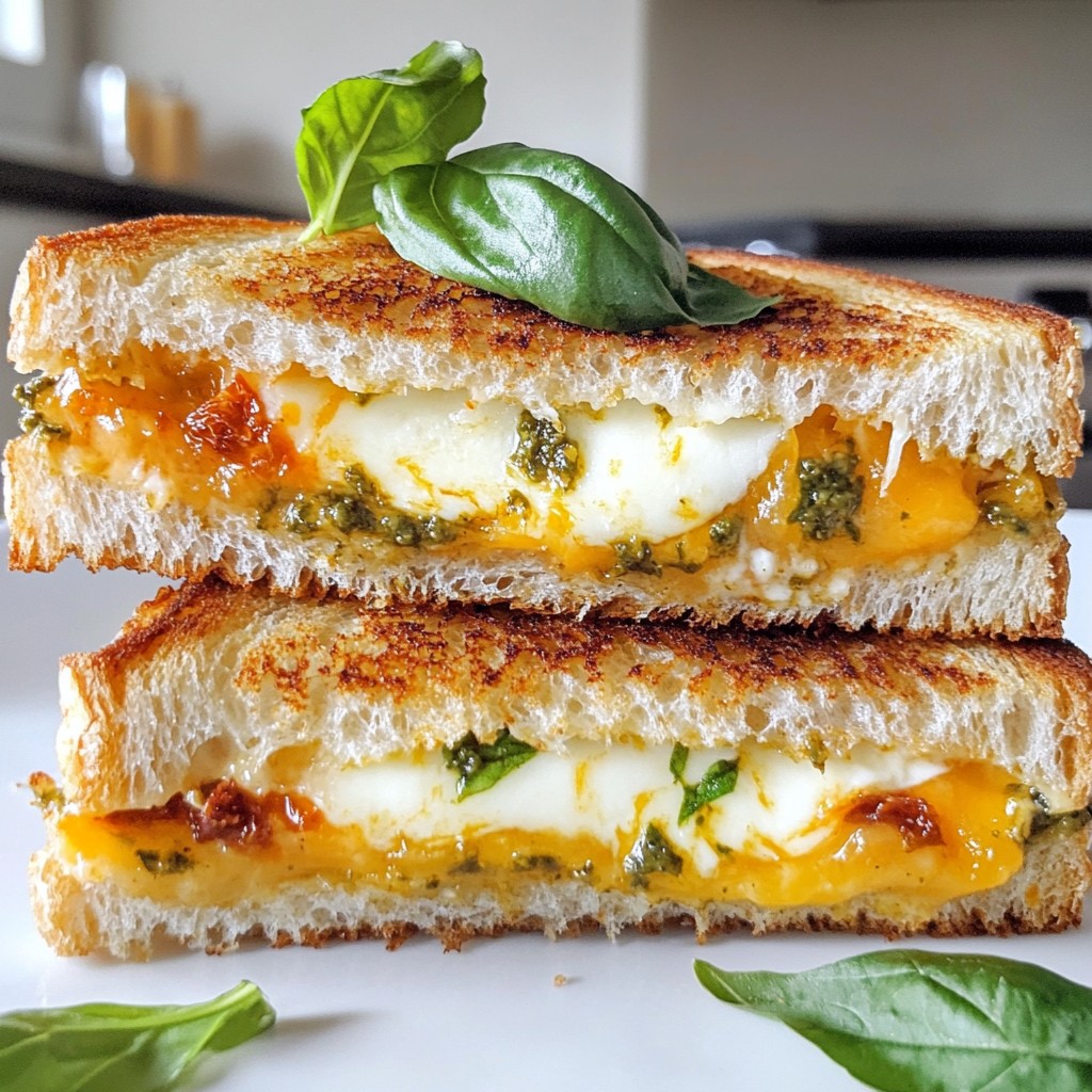 Sun-Dried Tomato Pesto Grilled Cheese Delight