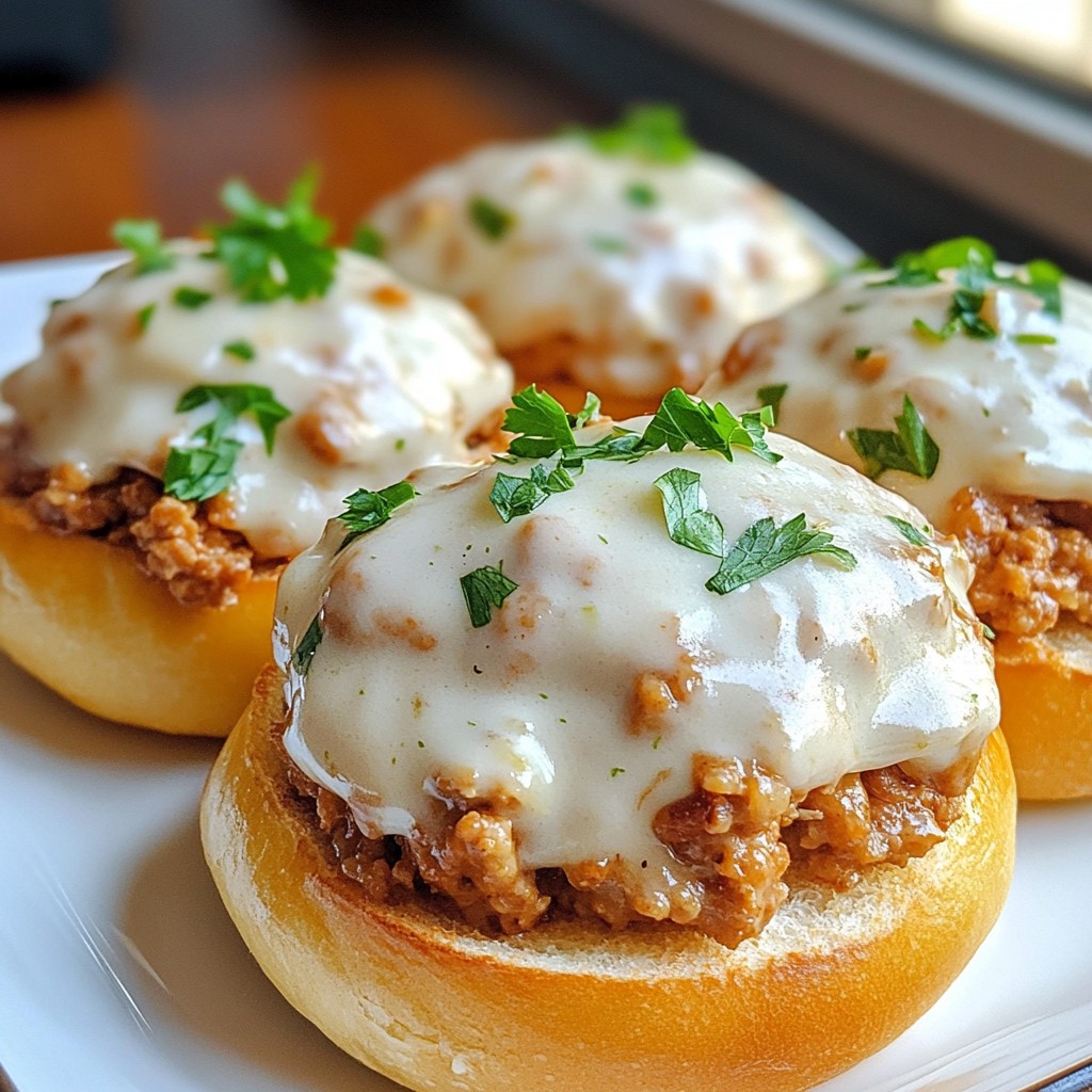 Chicken Alfredo Sloppy Joes Flavorful Dinner Recipe