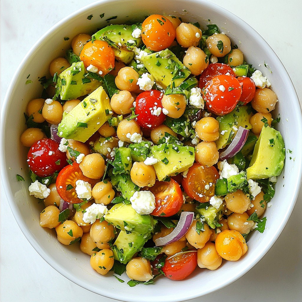 Chickpea Feta Avocado Salad Flavorful and Healthy Dish
