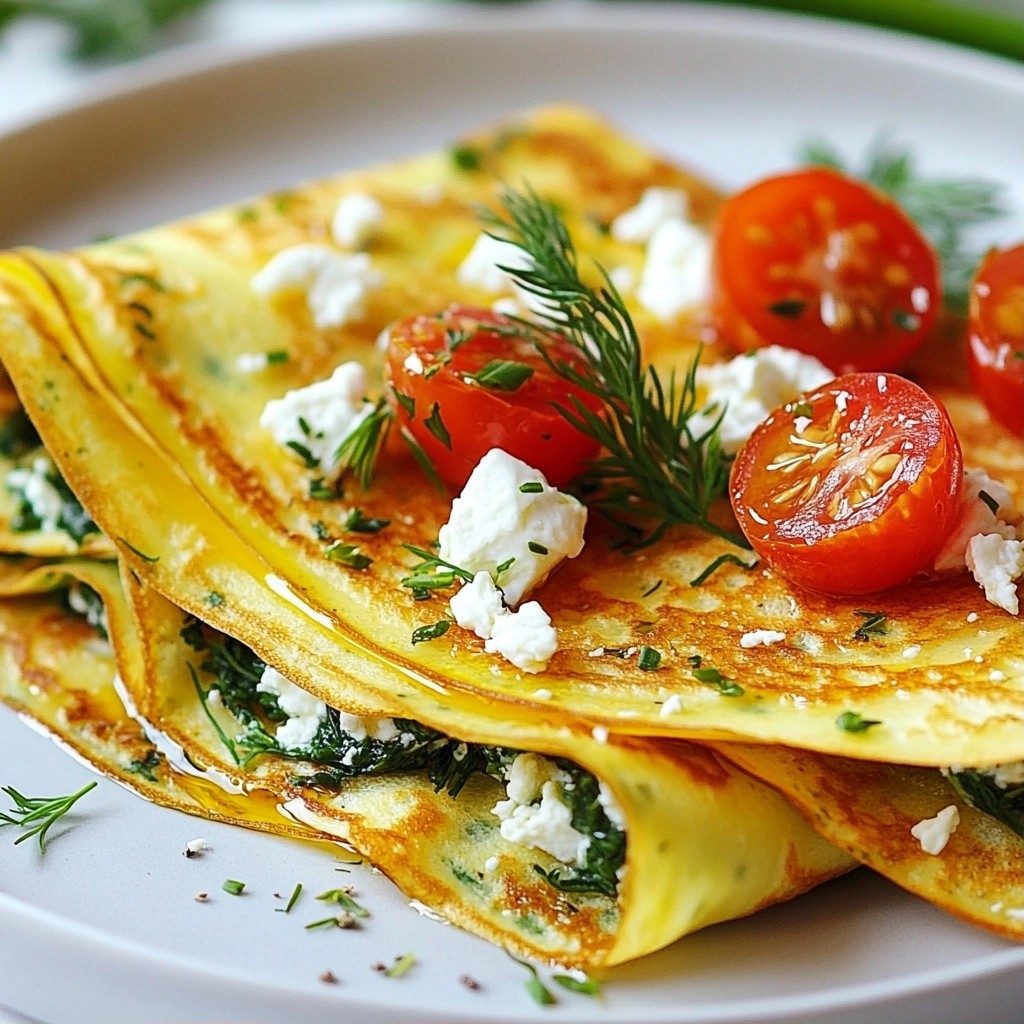 Savory Brunch Herb and Feta Stuffed Crepes Delight