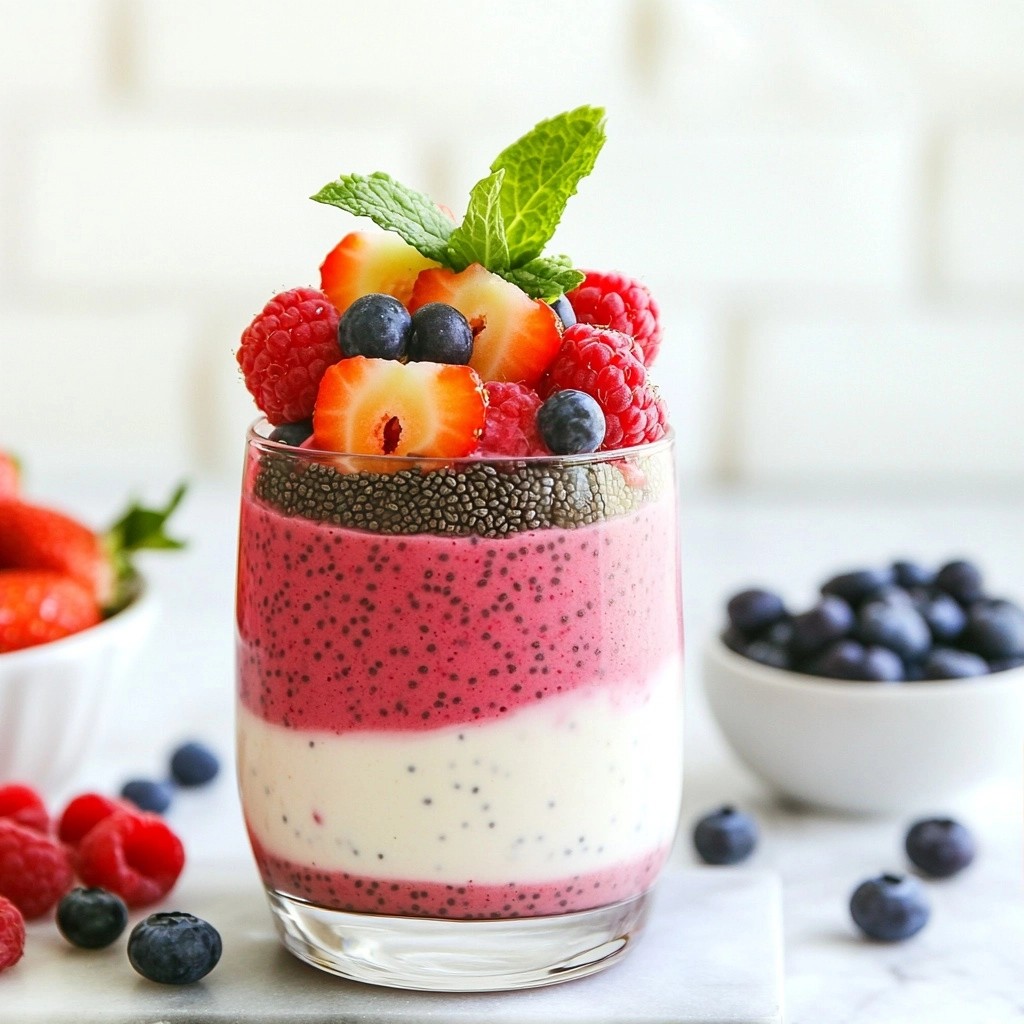 Overnight Breakfast Berry Chia Seed Smoothie Delight