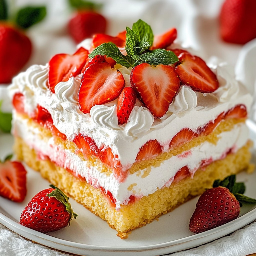 Strawberry Shortcake Sheet Cake Easy and Delicious Recipe