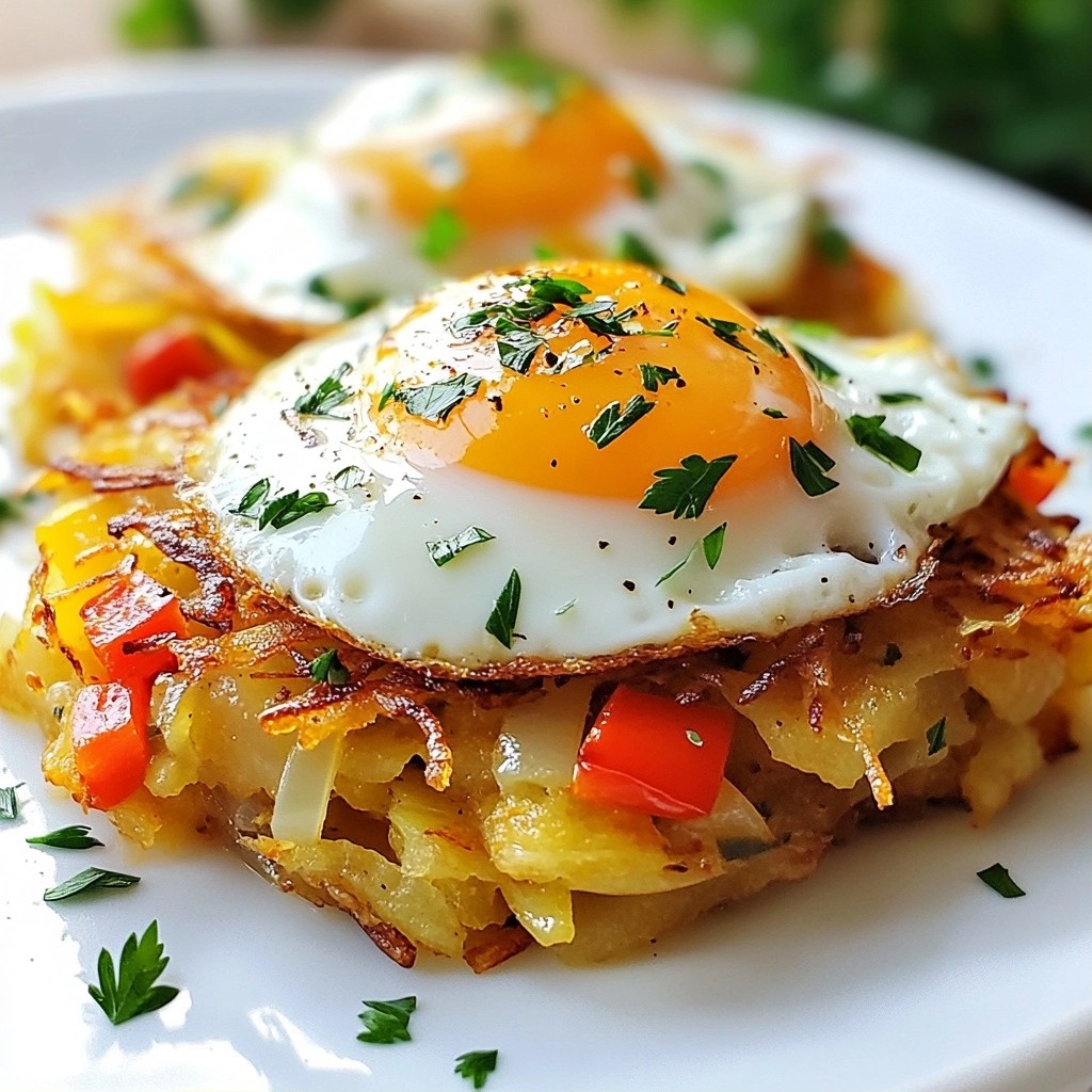 Simple Breakfast Hash Browns with Eggs Delight