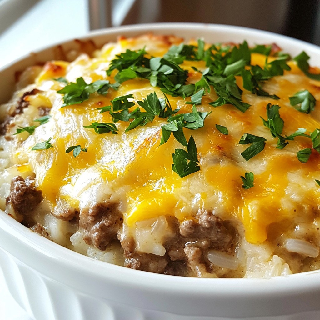 French Onion Beef and Rice Casserole Delight
