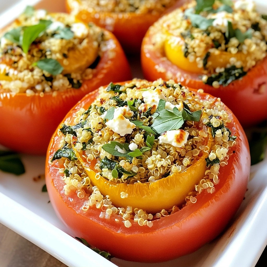 Zesty Brunch Spinach and Feta Stuffed Tomatoes Delight
