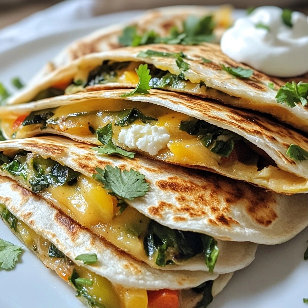 Savory Breakfast Veggie and Feta Quesadillas Recipe