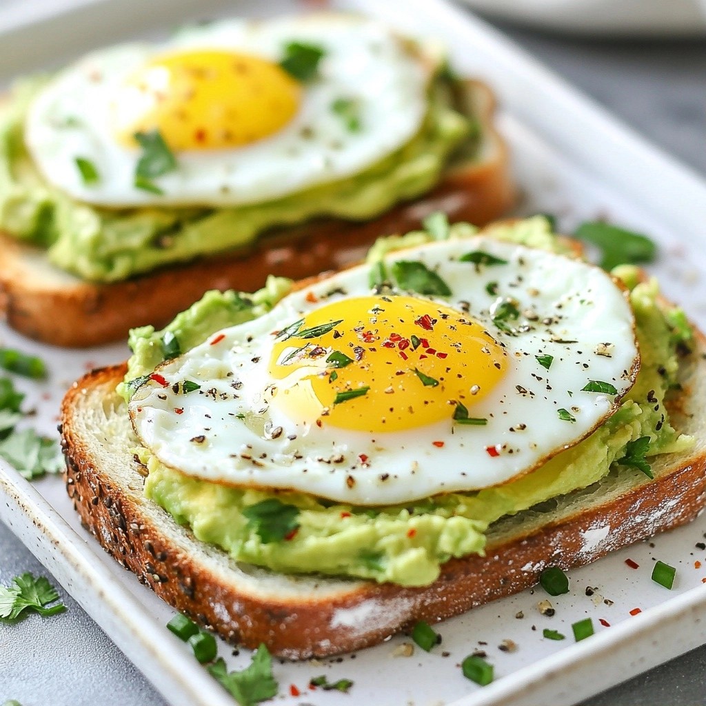 Creamy Breakfast Avocado and Egg Toast Delight