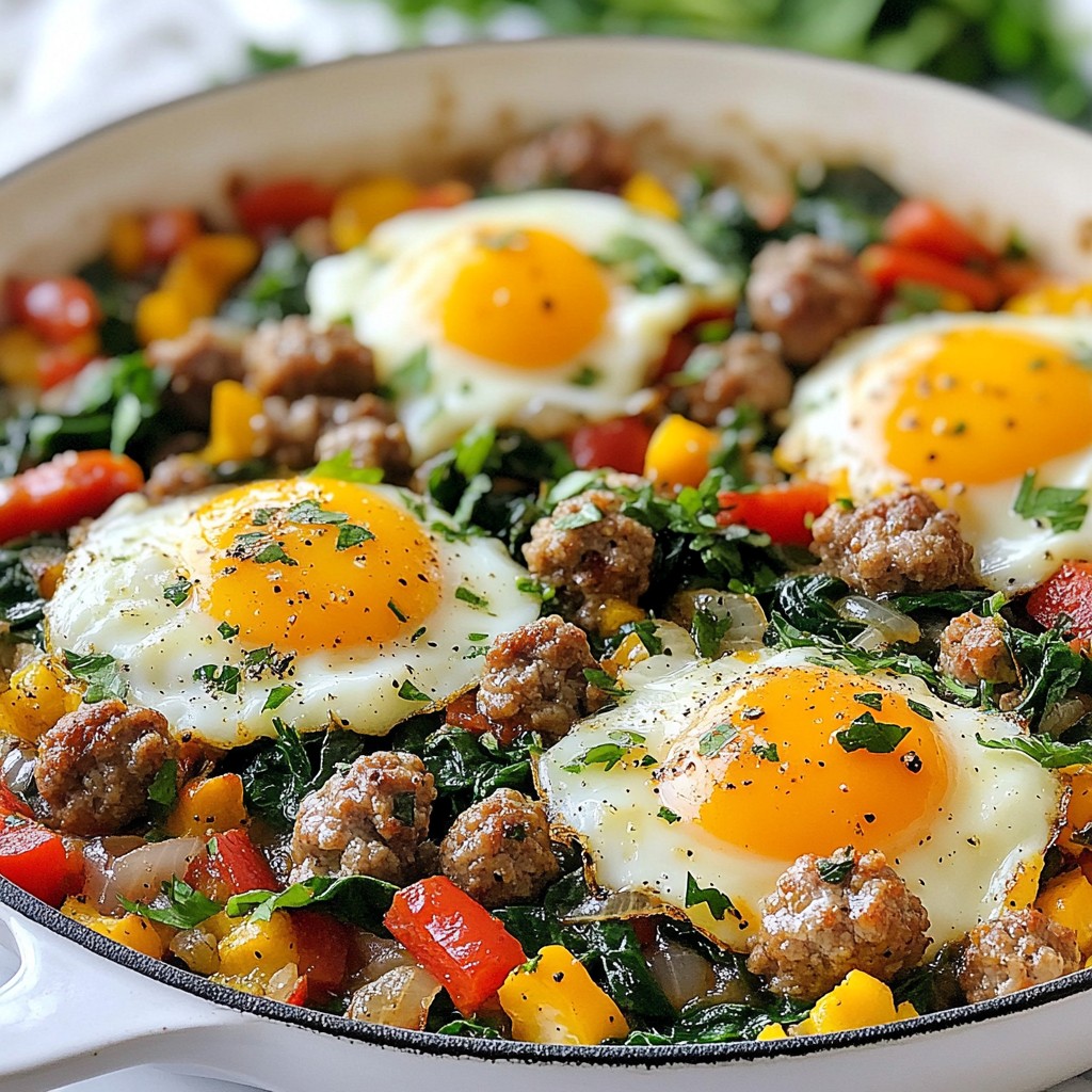 Savory Breakfast Turkey Sausage and Egg Skillet Recipe