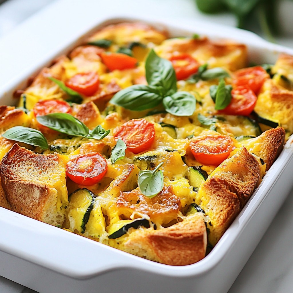 Savory Brunch Vegetable and Cheese Breakfast Strata