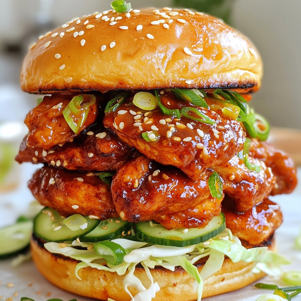 Spicy Korean BBQ Chicken Sandwich Flavorful Delight