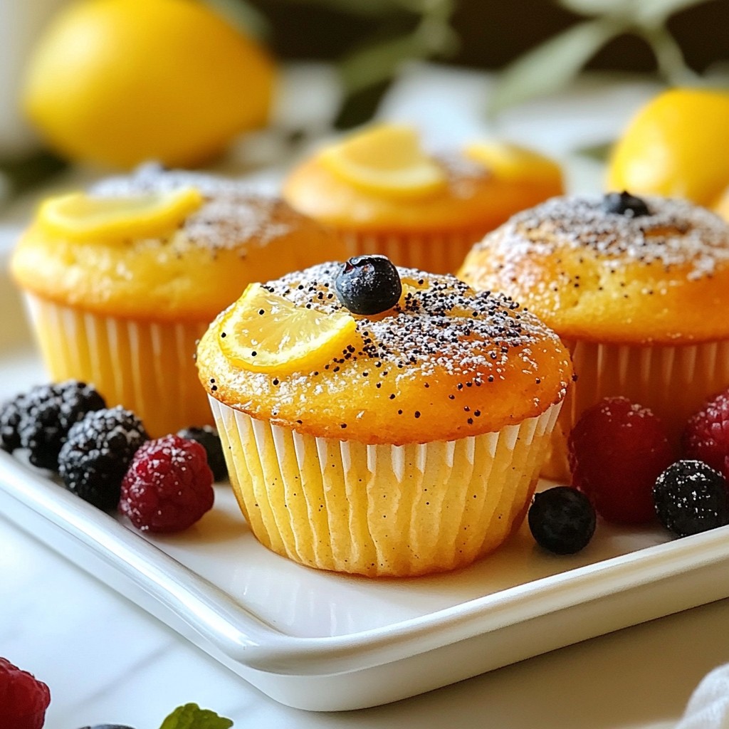 Fluffy Breakfast Lemon Poppy Seed Muffins Delight