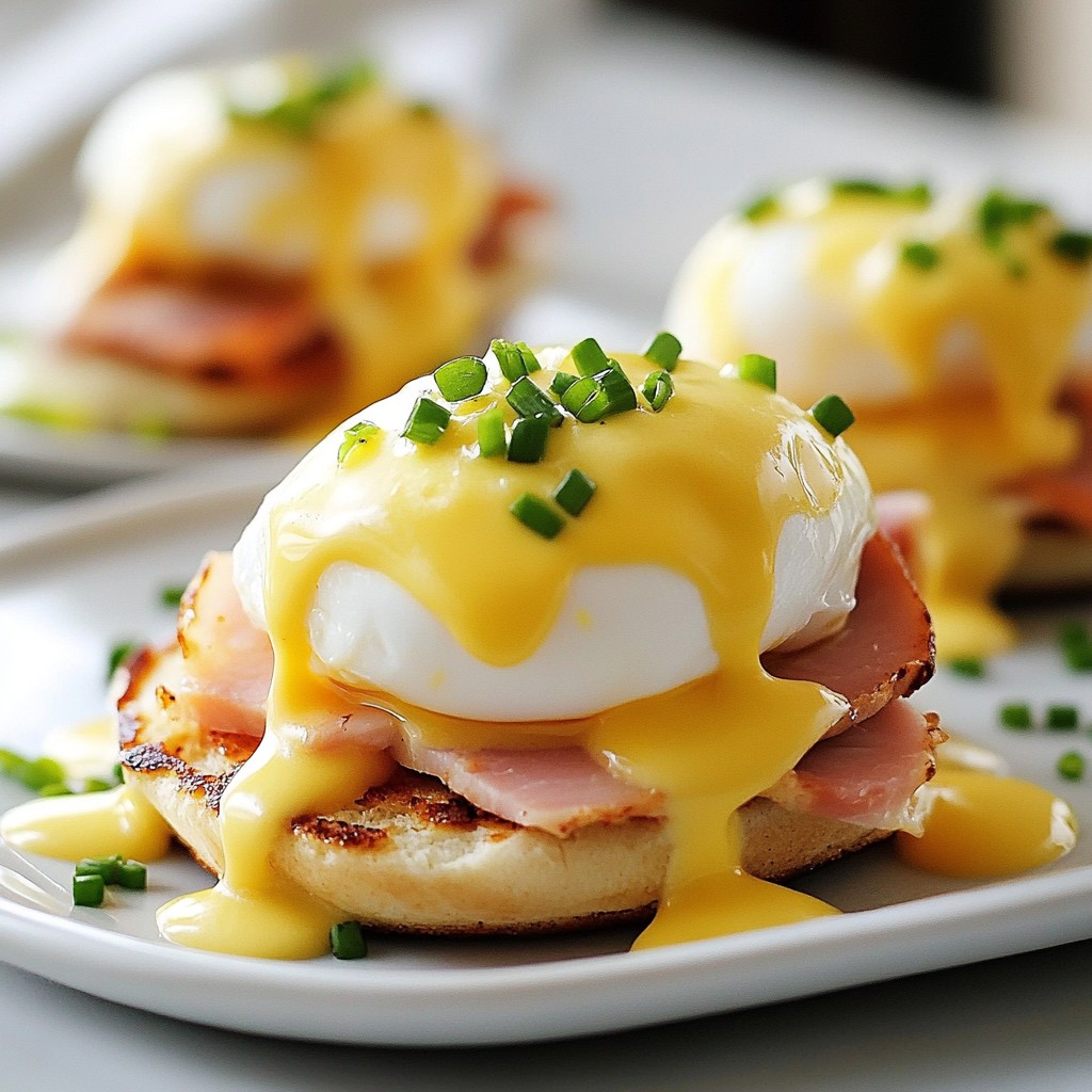 Rich Brunch Eggs Benedict with Turkey Ham Delight