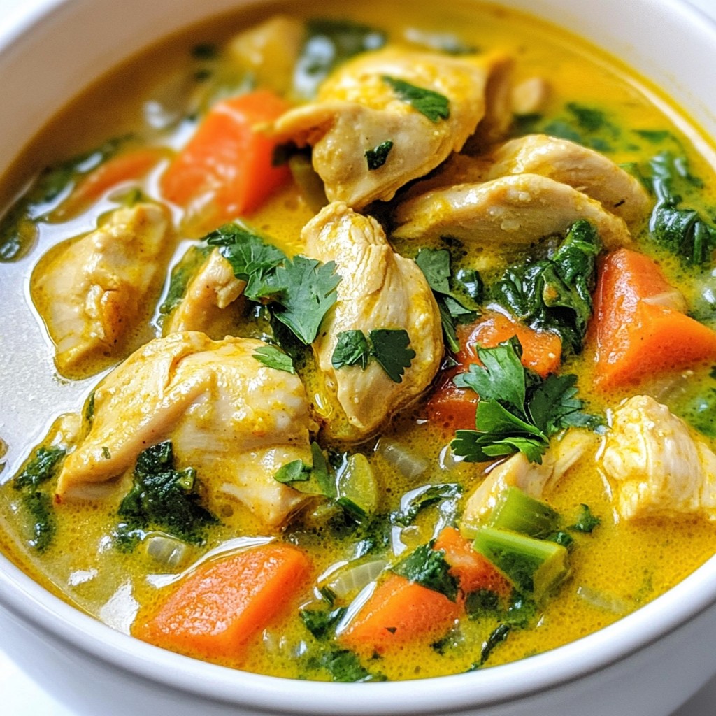 Anti-Inflammatory Turmeric Chicken Soup Nourishing Bowl