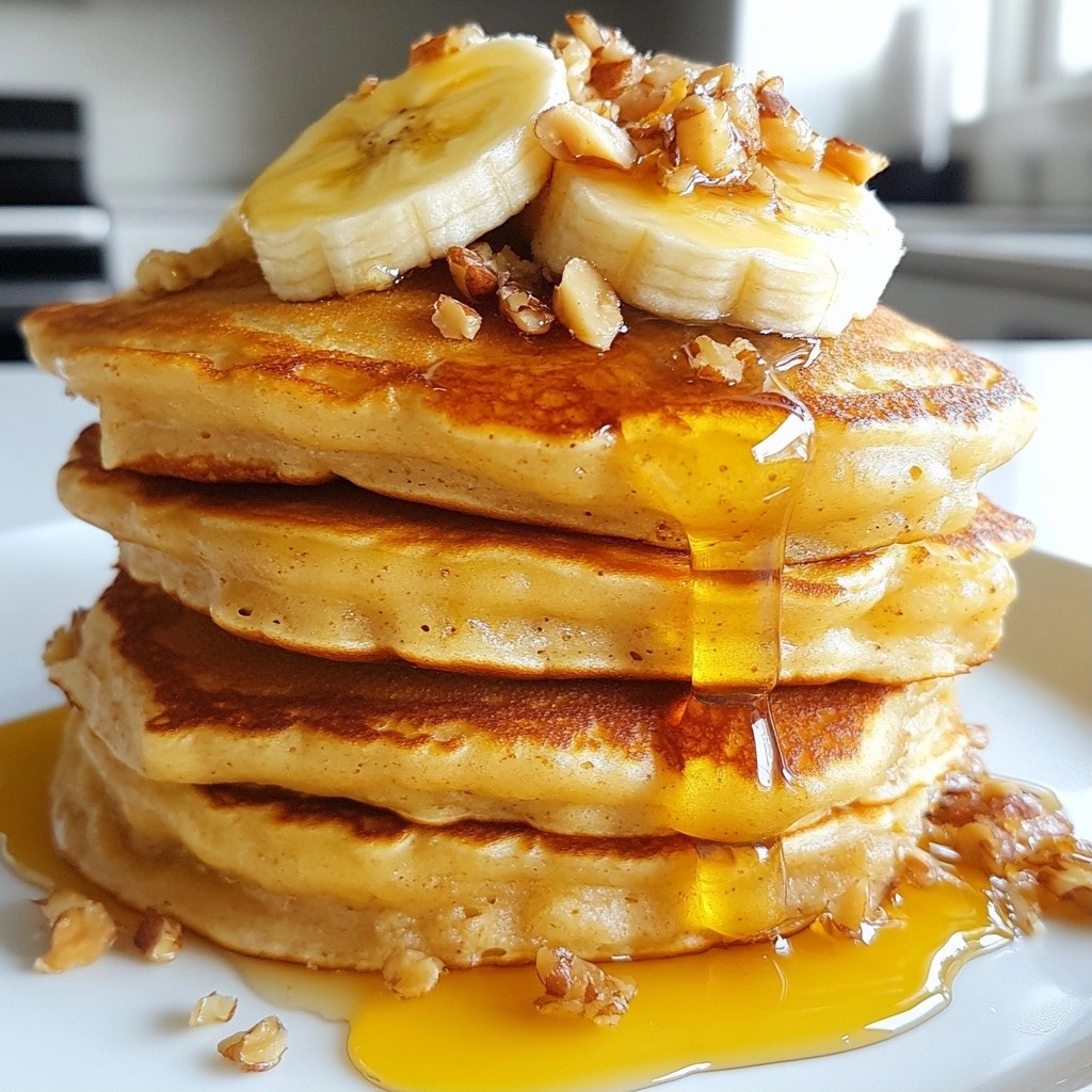 Fluffy Pancakes with Almond Butter and Honey Delight