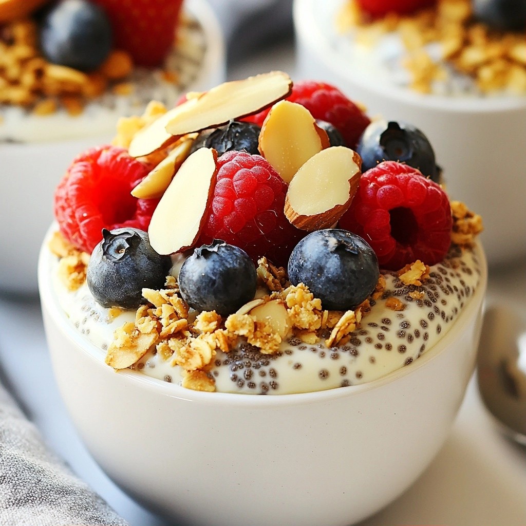 Overnight Breakfast Coconut Almond Chia Parfait Delight