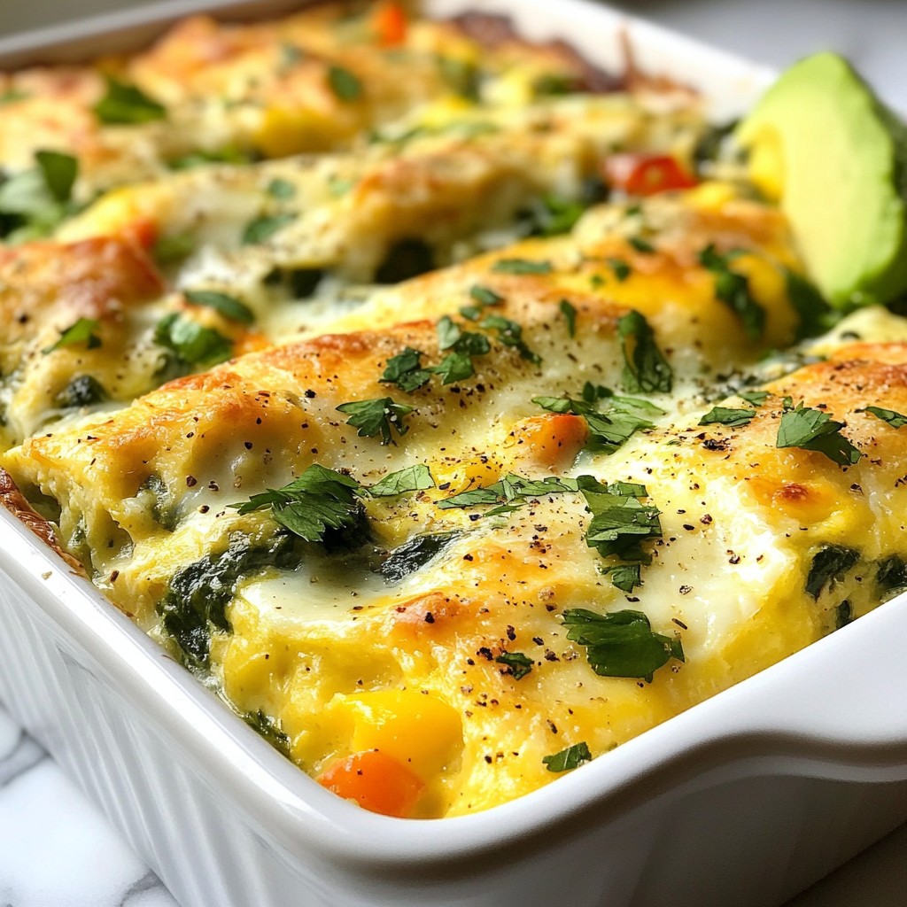 Cheesy Morning Egg and Spinach Casserole Delight