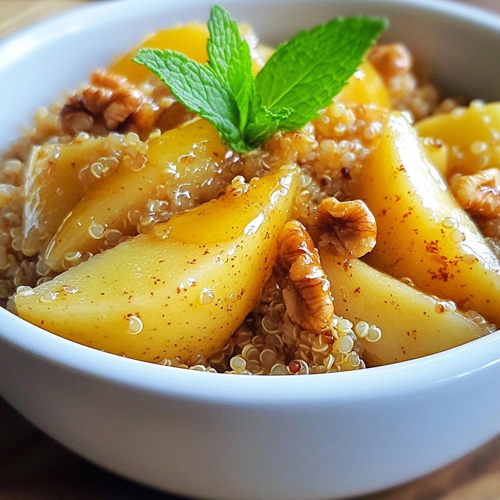 Overnight Breakfast Quinoa with Spiced Pears Delight