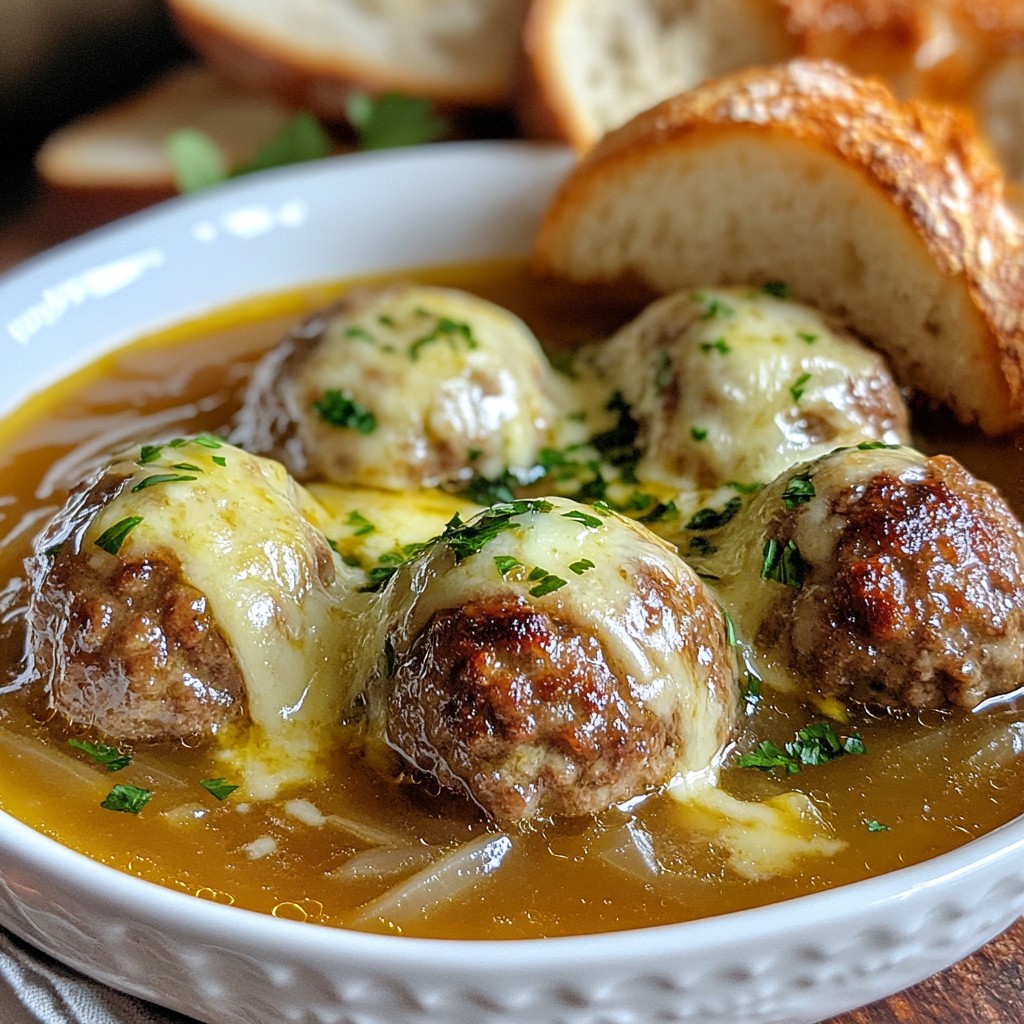 Crockpot French Onion Meatballs Savory and Simple Meal