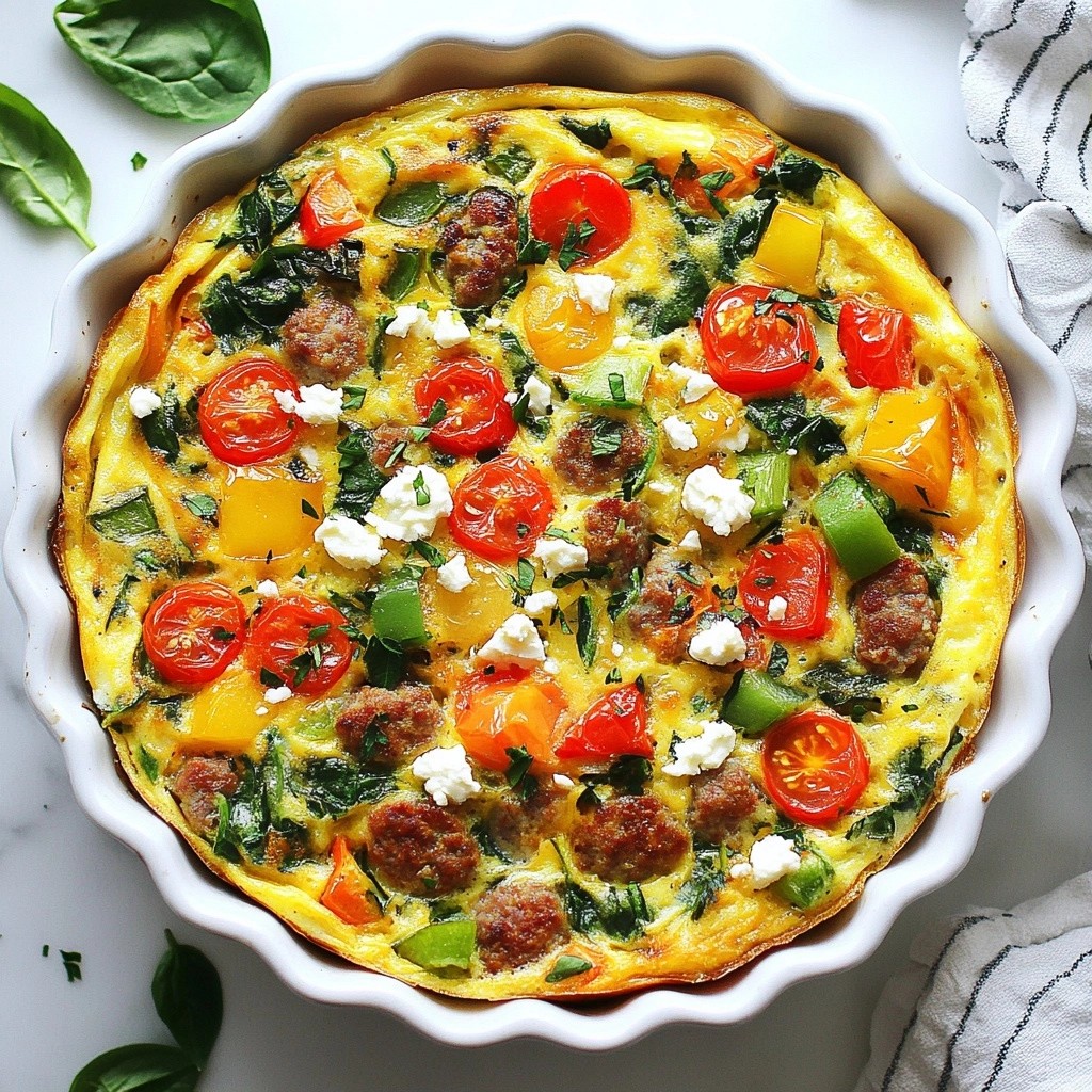 Herbed Brunch Vegetable and Turkey Sausage Frittata Delight