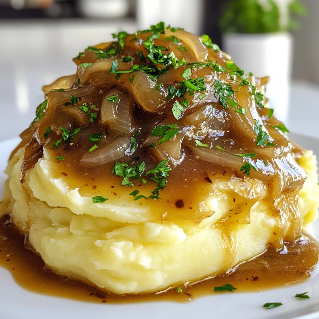 Guinness Onion Gravy Mashed Potatoes Delightful Side
