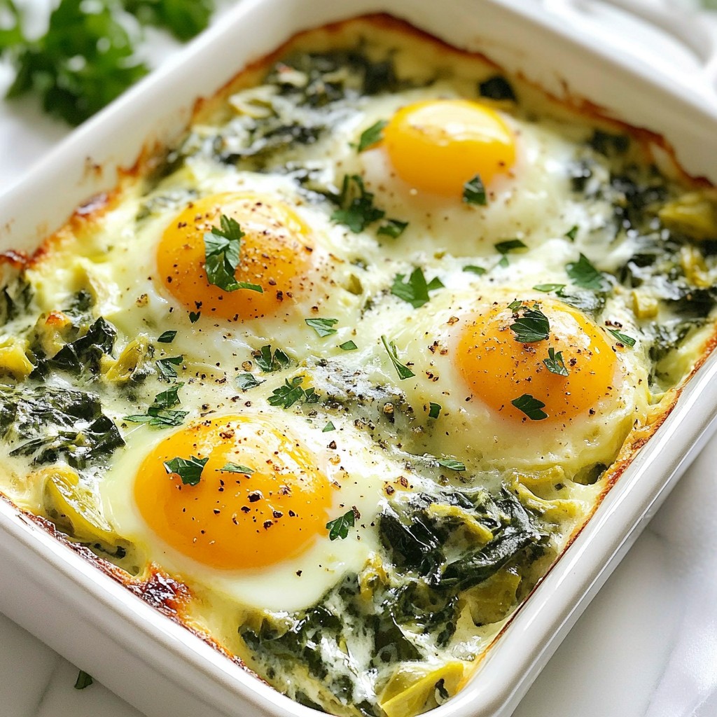 Creamy Brunch Spinach and Artichoke Eggs Delight