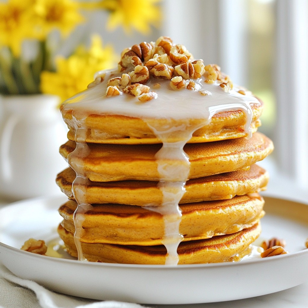Fluffy Pumpkin Spice Pancakes with Maple Glaze Delight