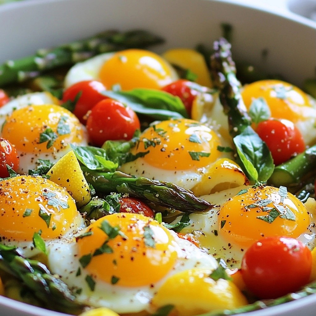 Herbed Eggs with Asparagus and Cherry Tomatoes Delight