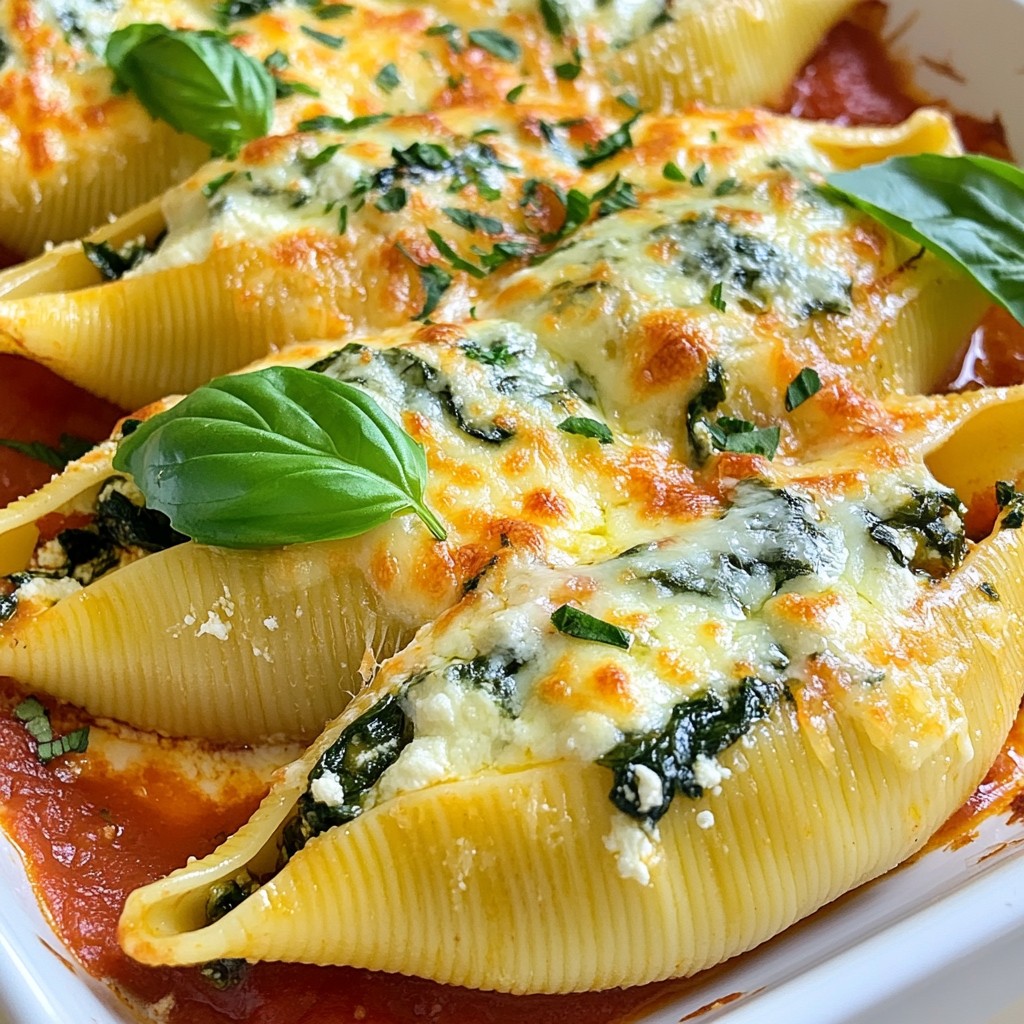 Cheesy Breakfast Spinach and Ricotta Stuffed Shells Delight