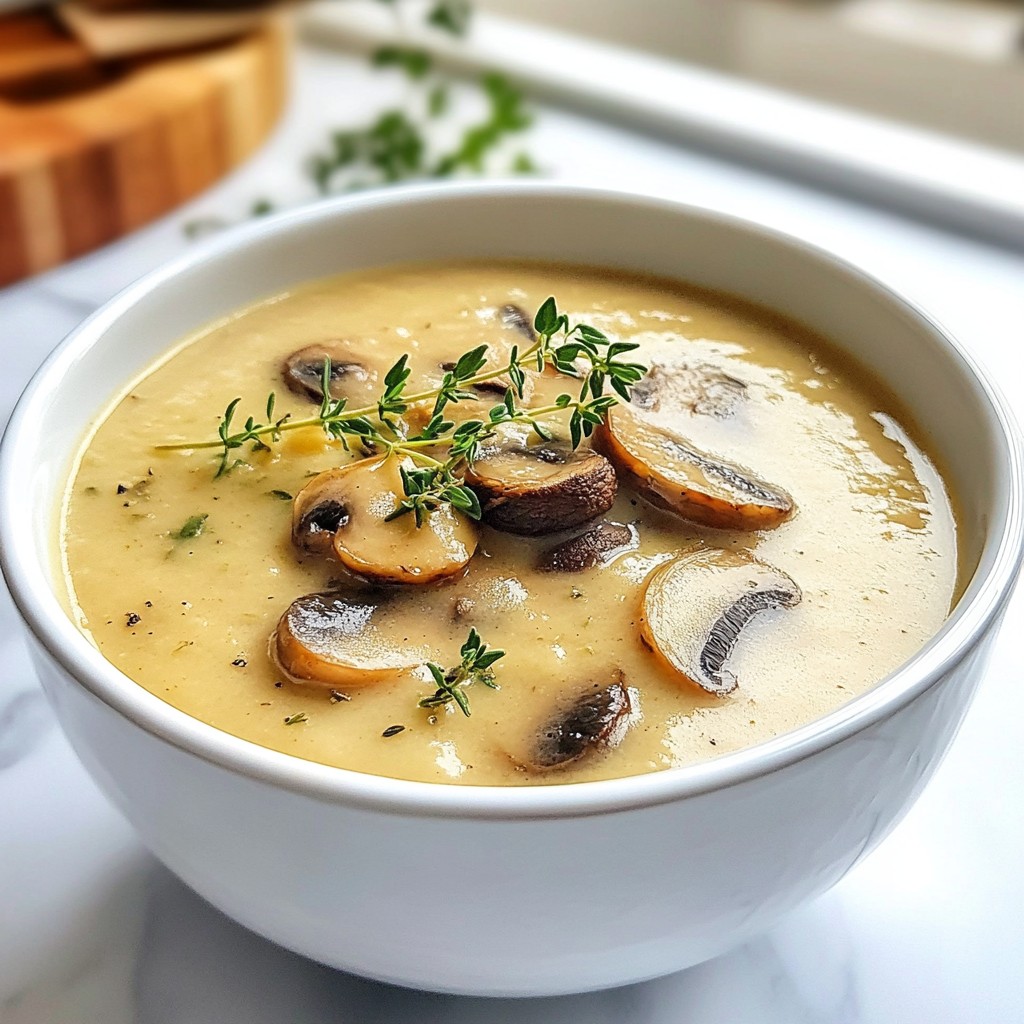 Easy Creamy Mushroom Thyme Soup Simple and Tasty Recipe