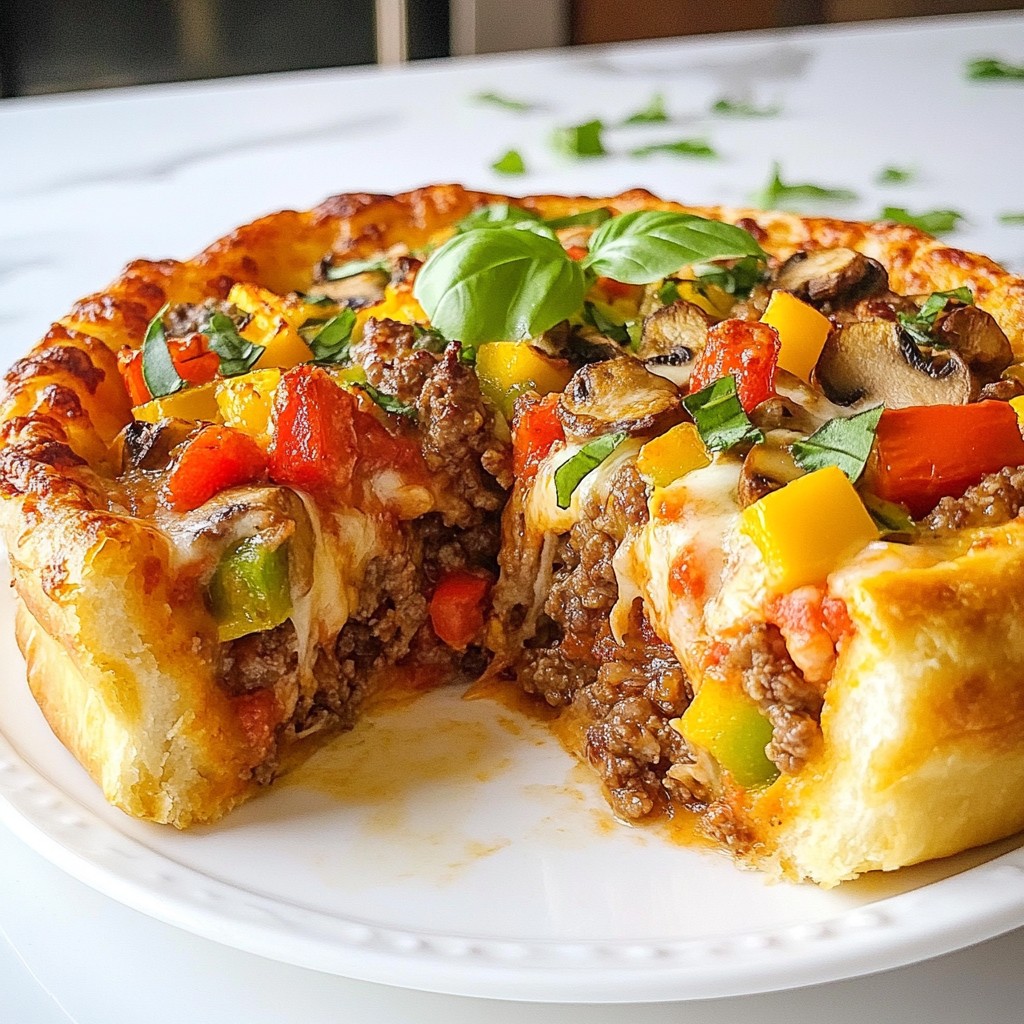 Deep-Dish Pizza Burger Pie Flavorful and Filling Meal