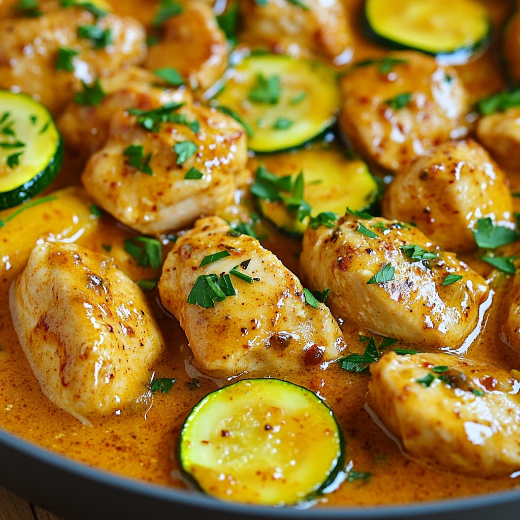 Creamy Paprika Zucchini Chicken Skillet Delight